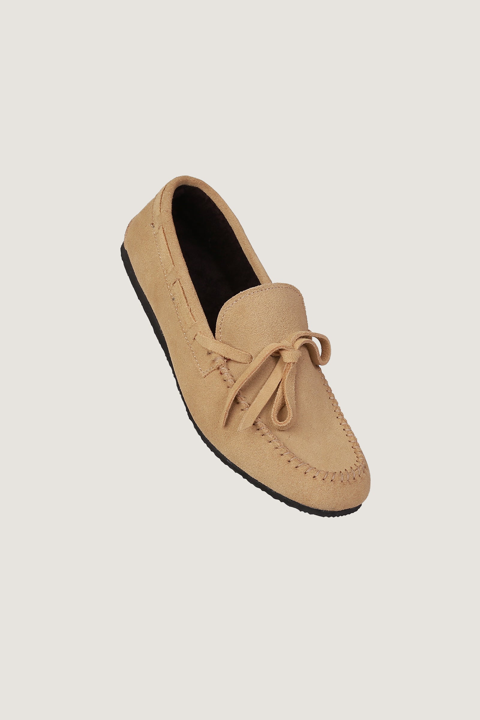 Suede Leather Fur Loafer | Women