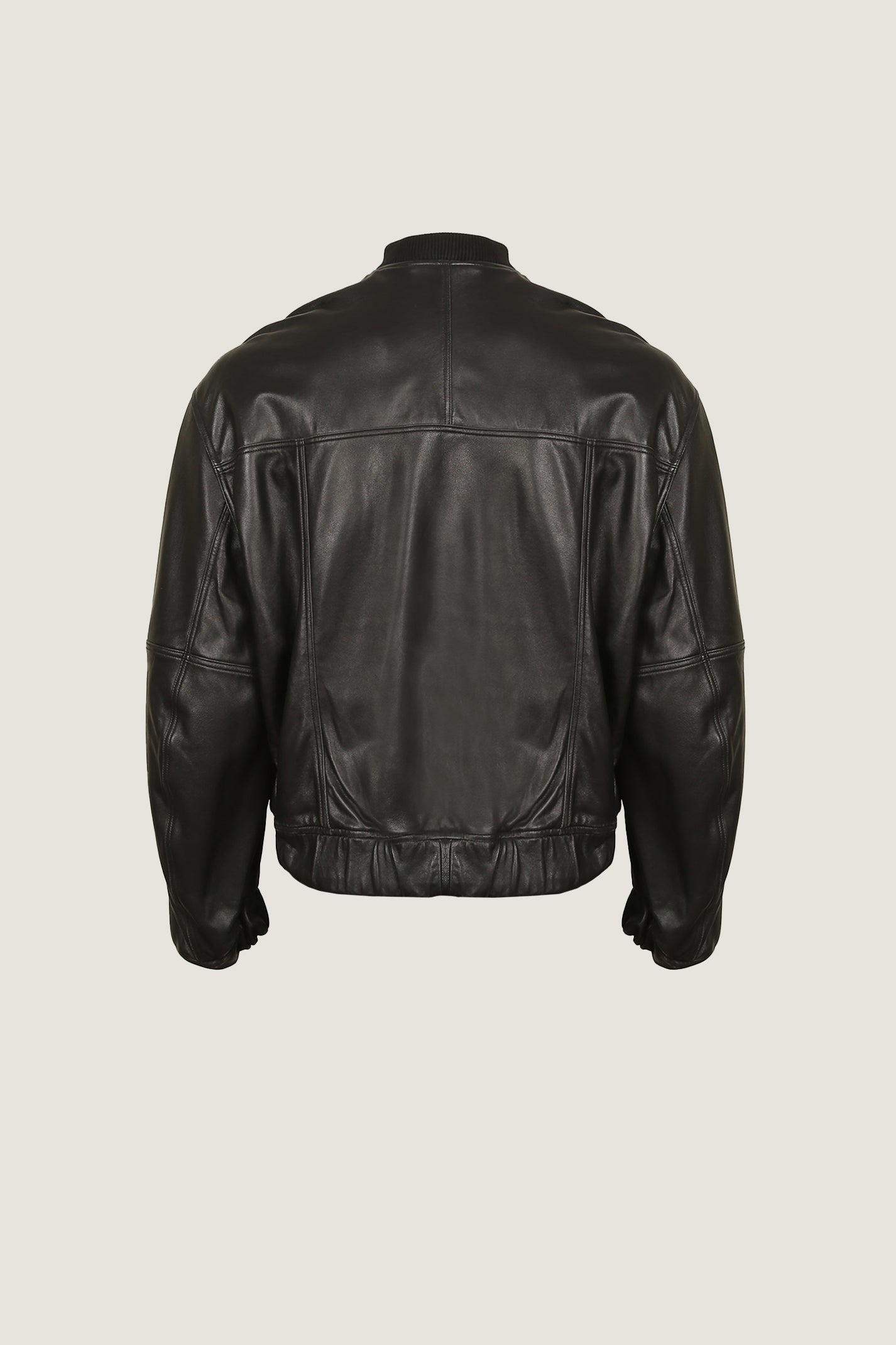 Oversized Bomber Leather Jacket | Men