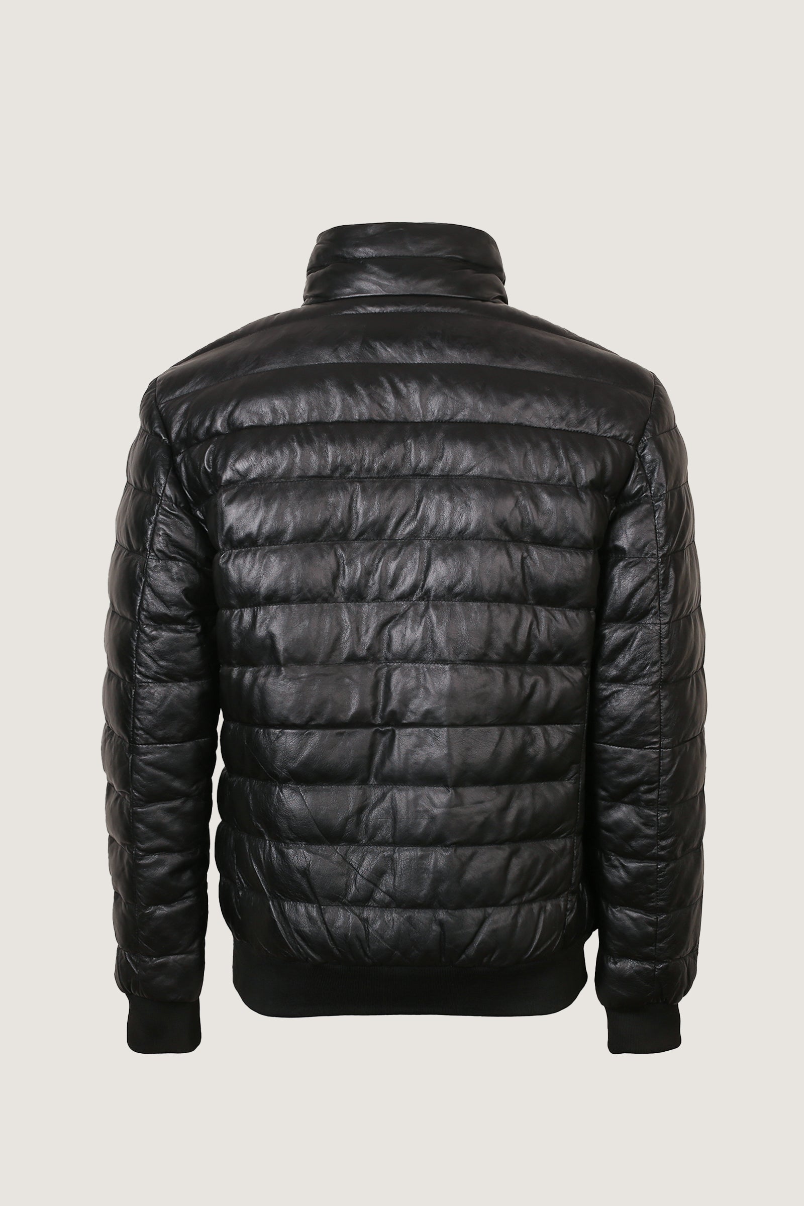Puffer Leather Jacket | Men