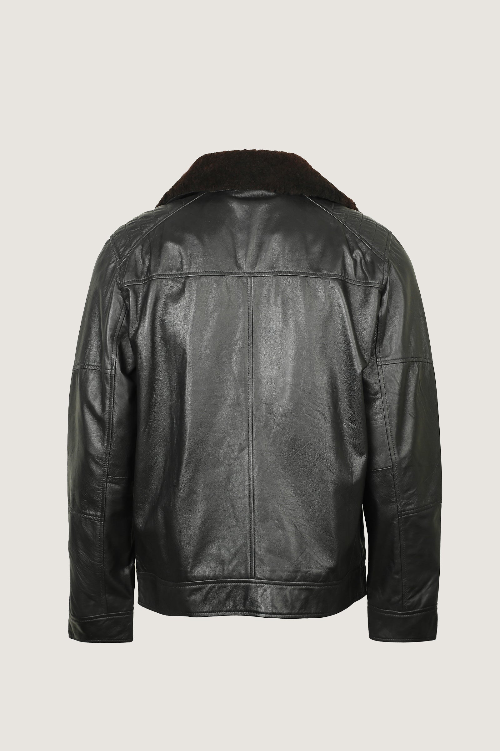 Biker Leather Jacket With Fur Collar | Men
