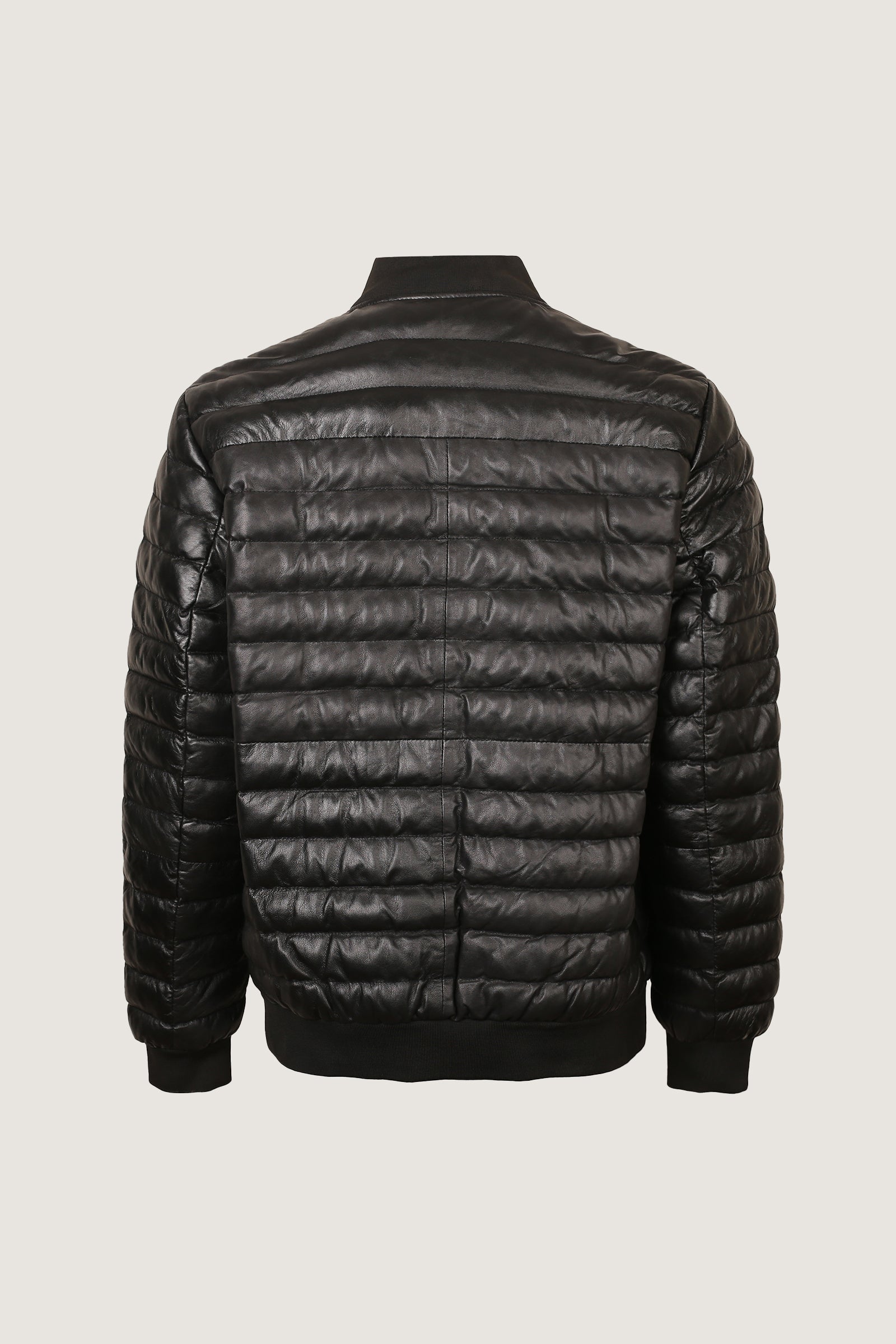 Puffer Leather Jacket | Men