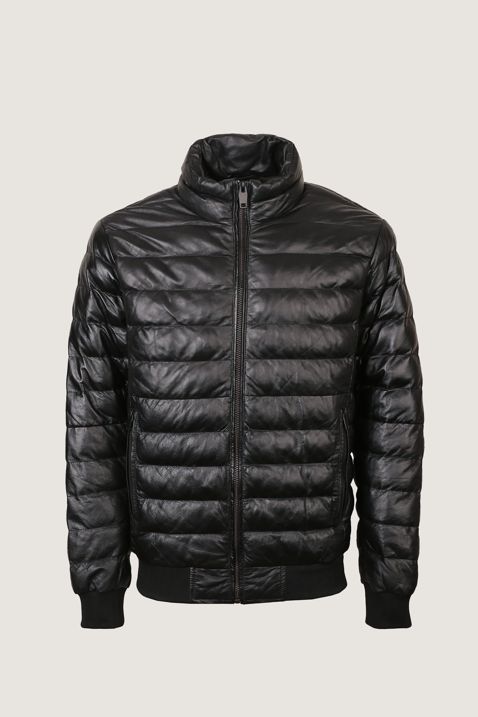 Puffer Leather Jacket | Men