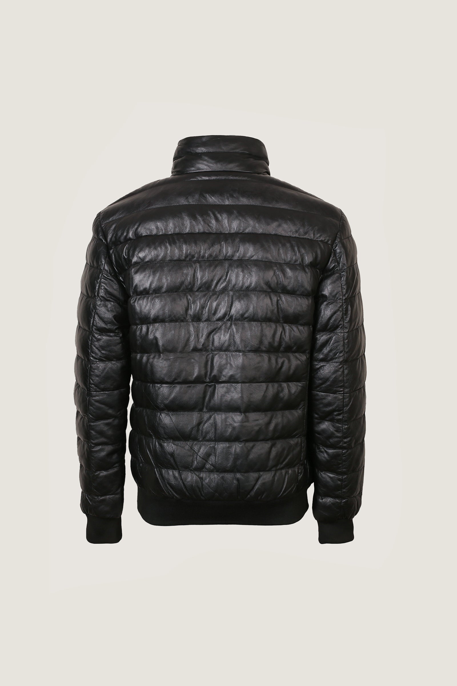 Puffer Leather Jacket | Men