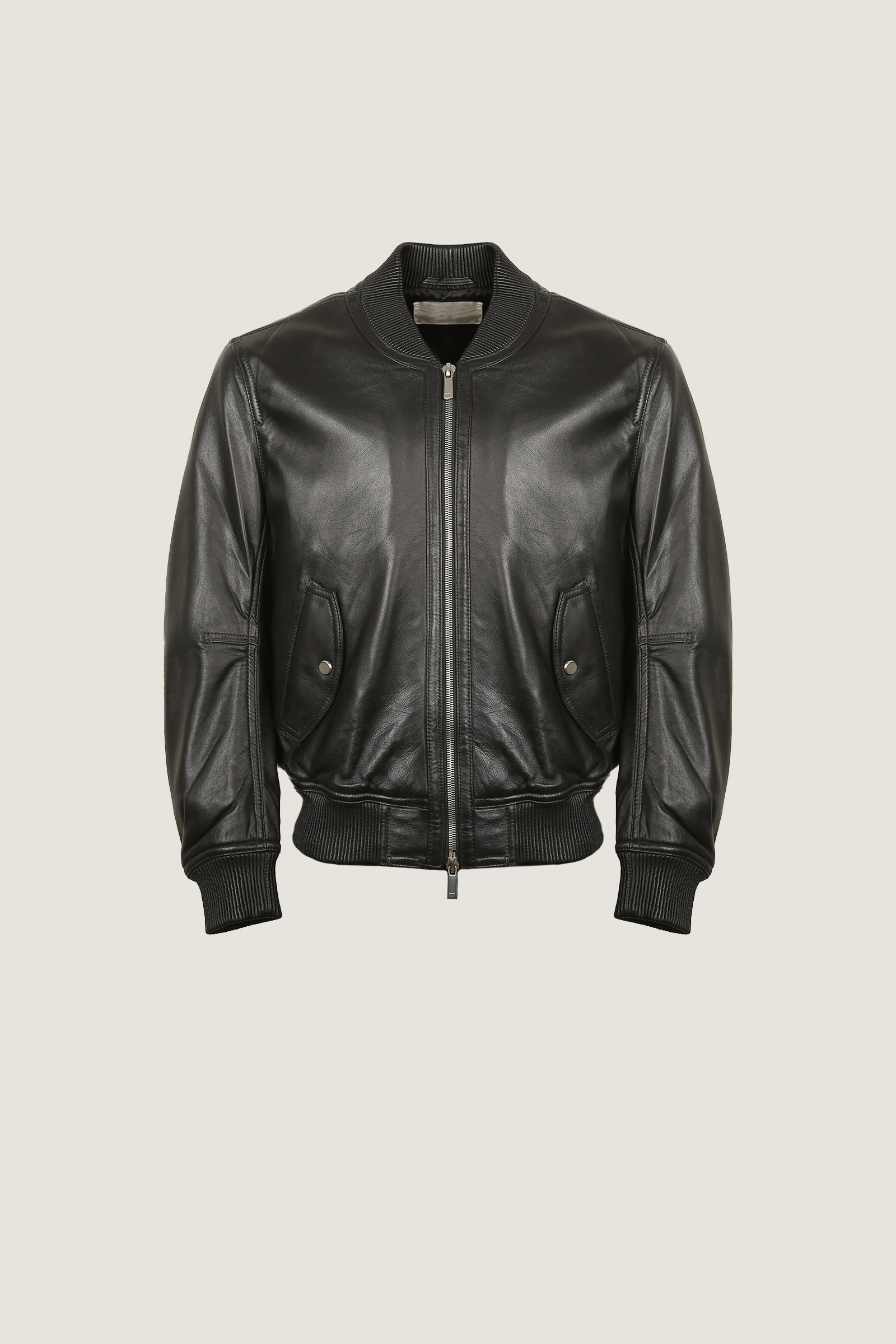 Oversized Bomber Leather Jacket | Men