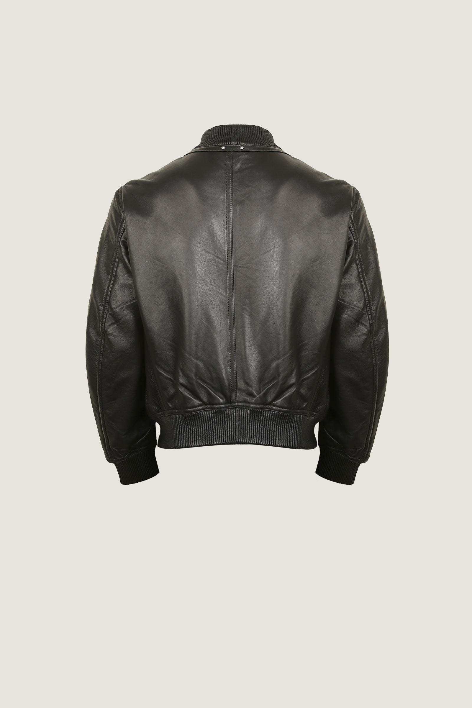 Oversized Bomber Leather Jacket | Men