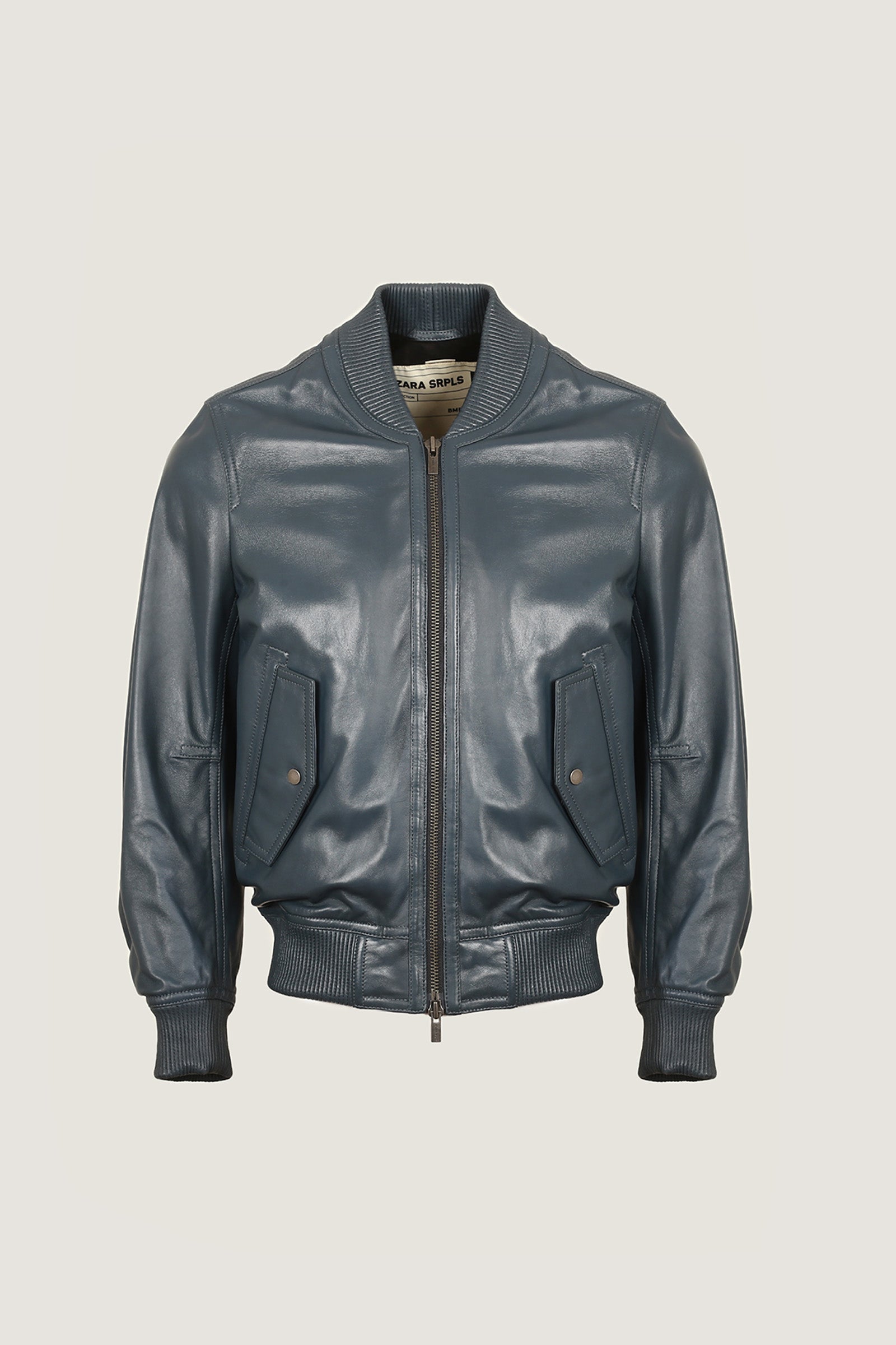 Oversized Bomber Leather Jacket | Men