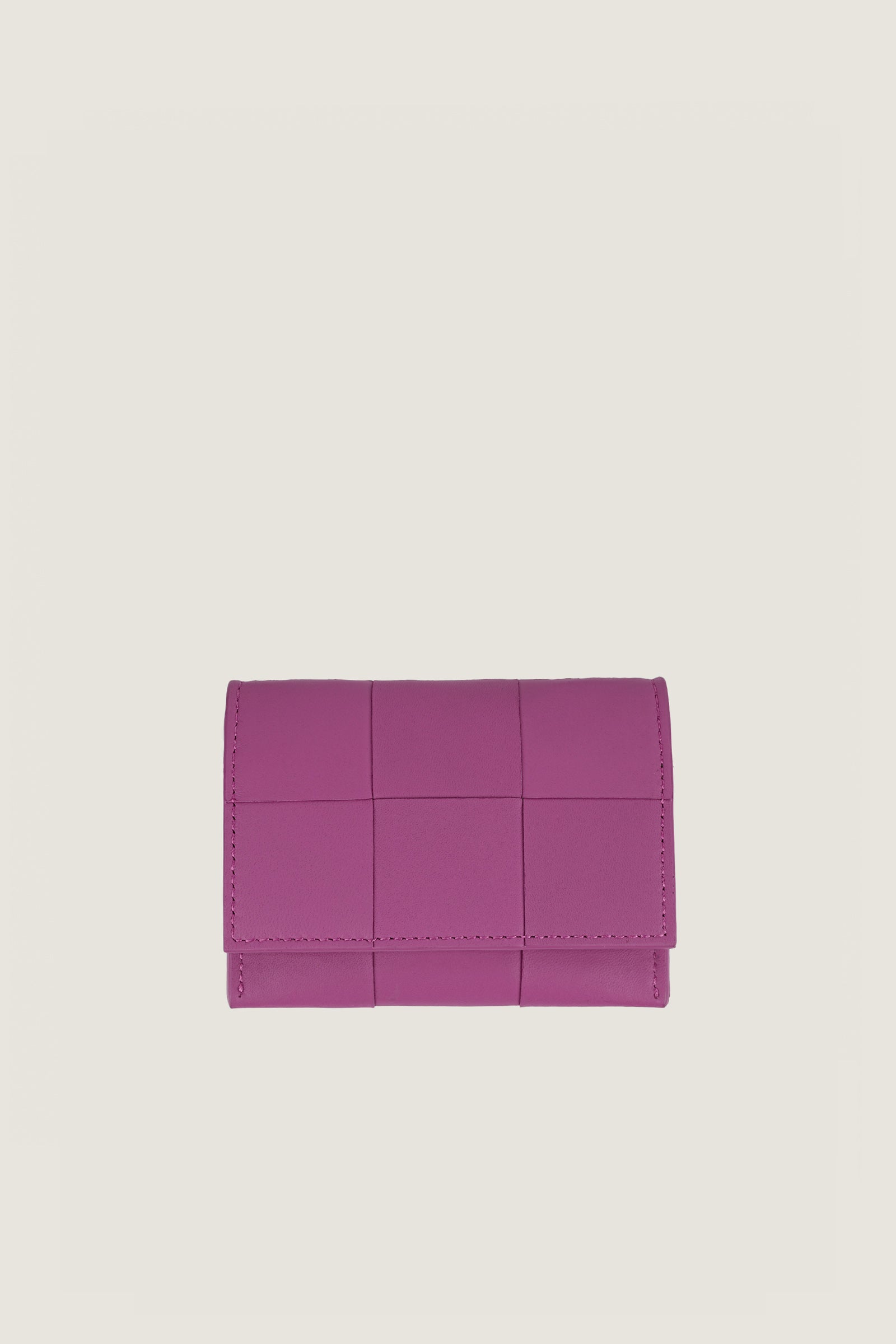 Women Slim Leather Woven Wallet