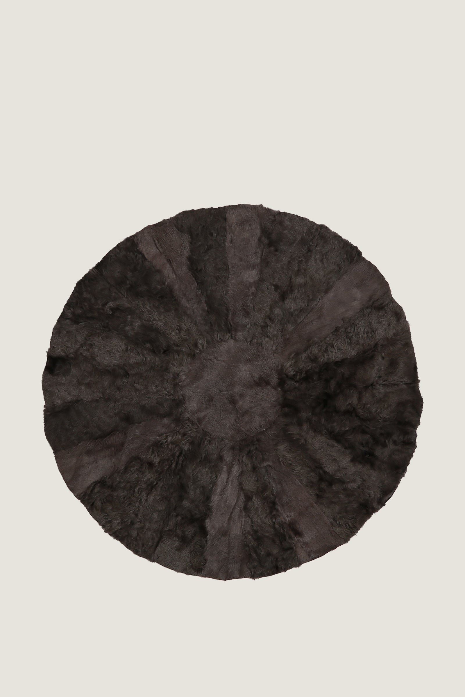 Round Sheep Bliss Leather Fur Rug