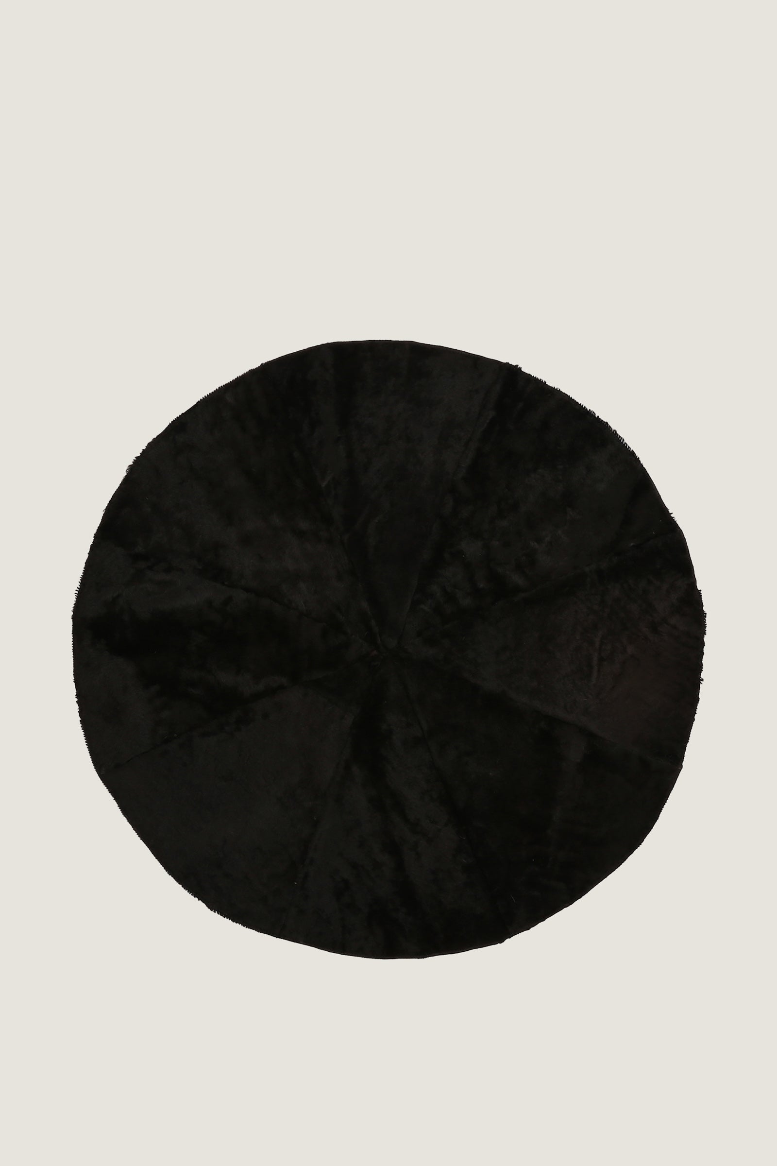 Round Sheep Bliss Leather Fur Rug