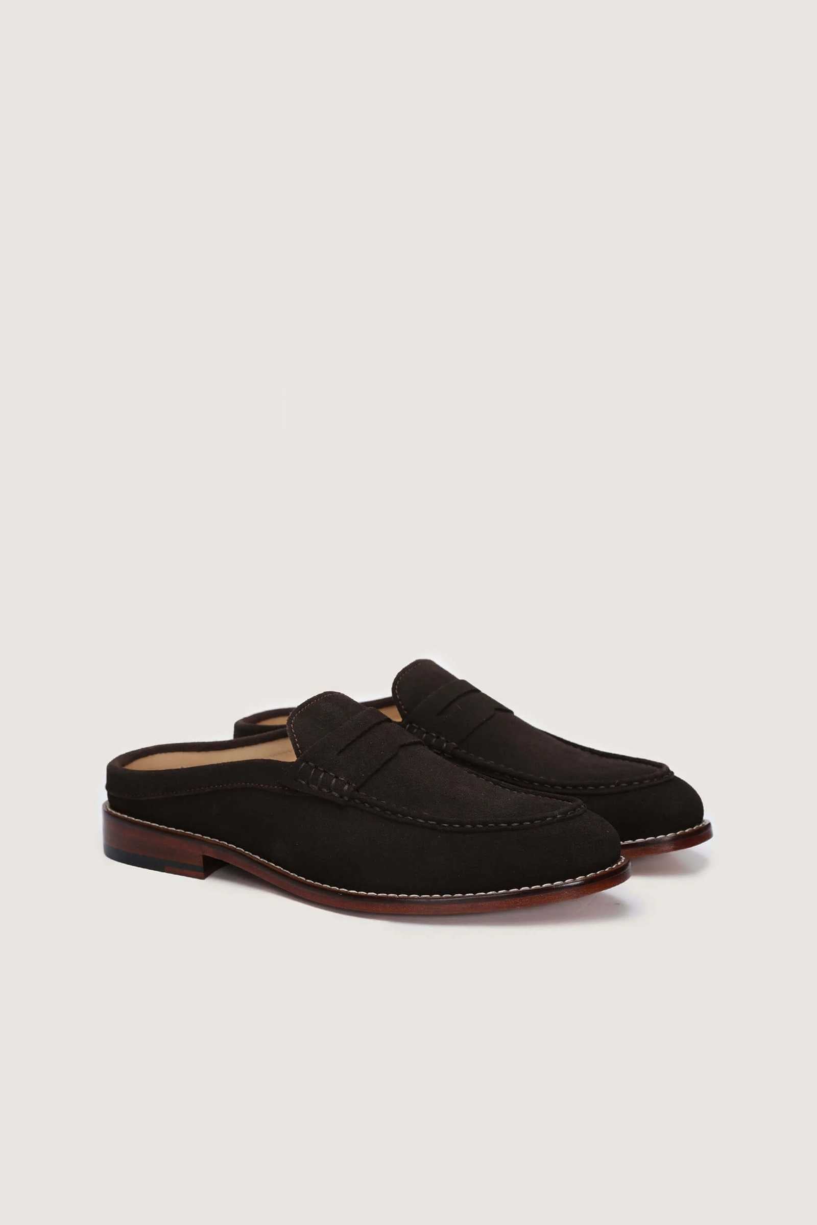 Penny Backless Leather Loafers Novado