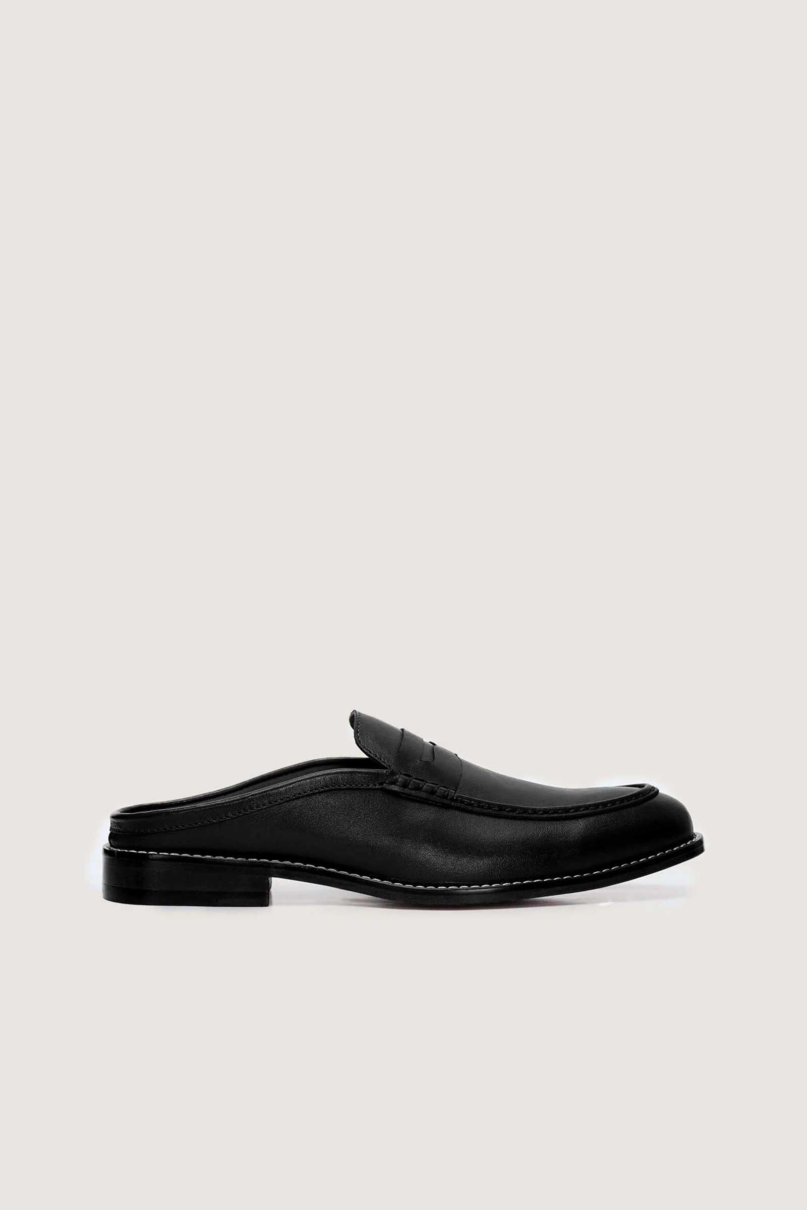Penny Backless Leather Loafers Novado