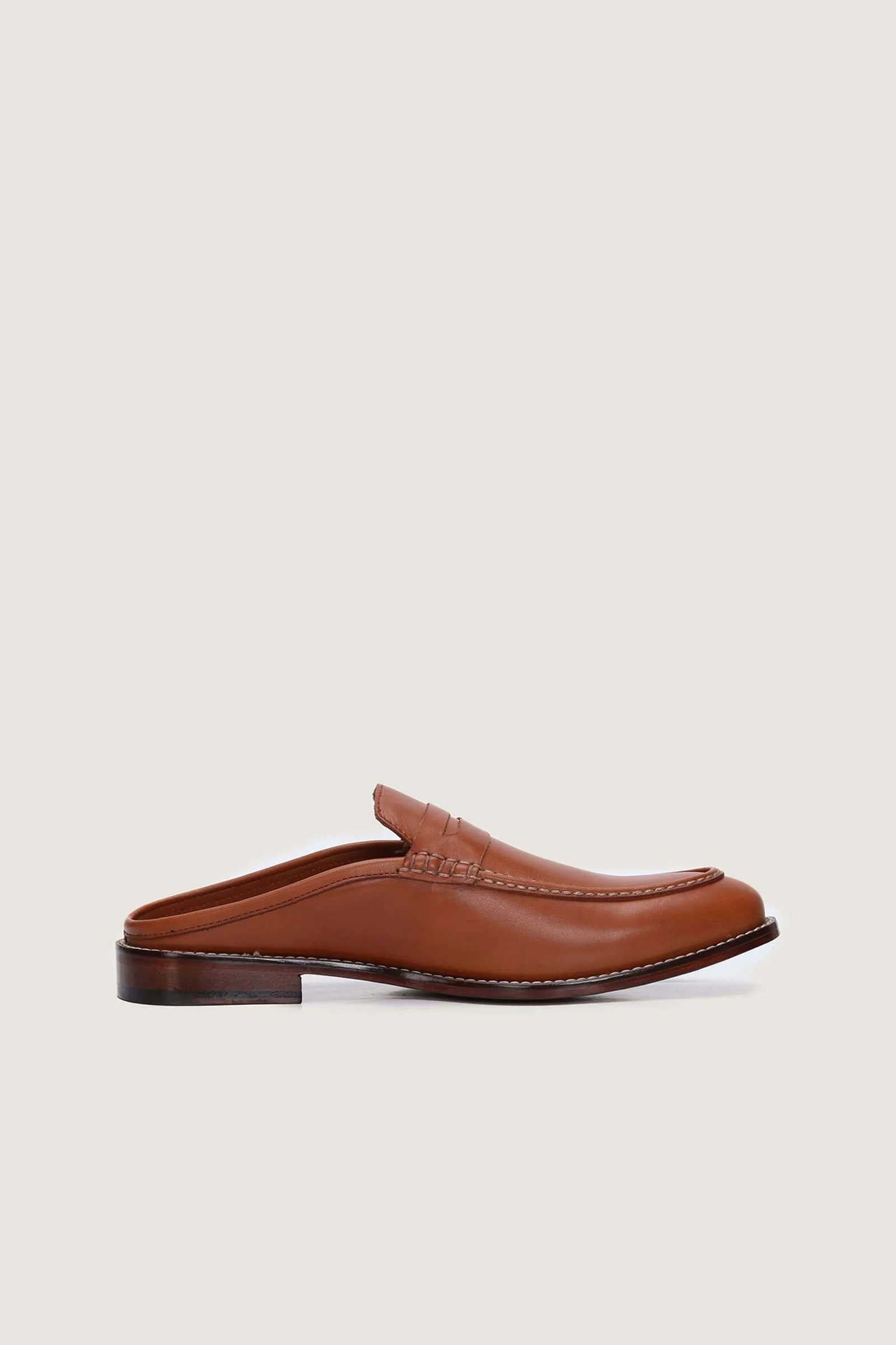 Penny Backless Leather Loafers Novado