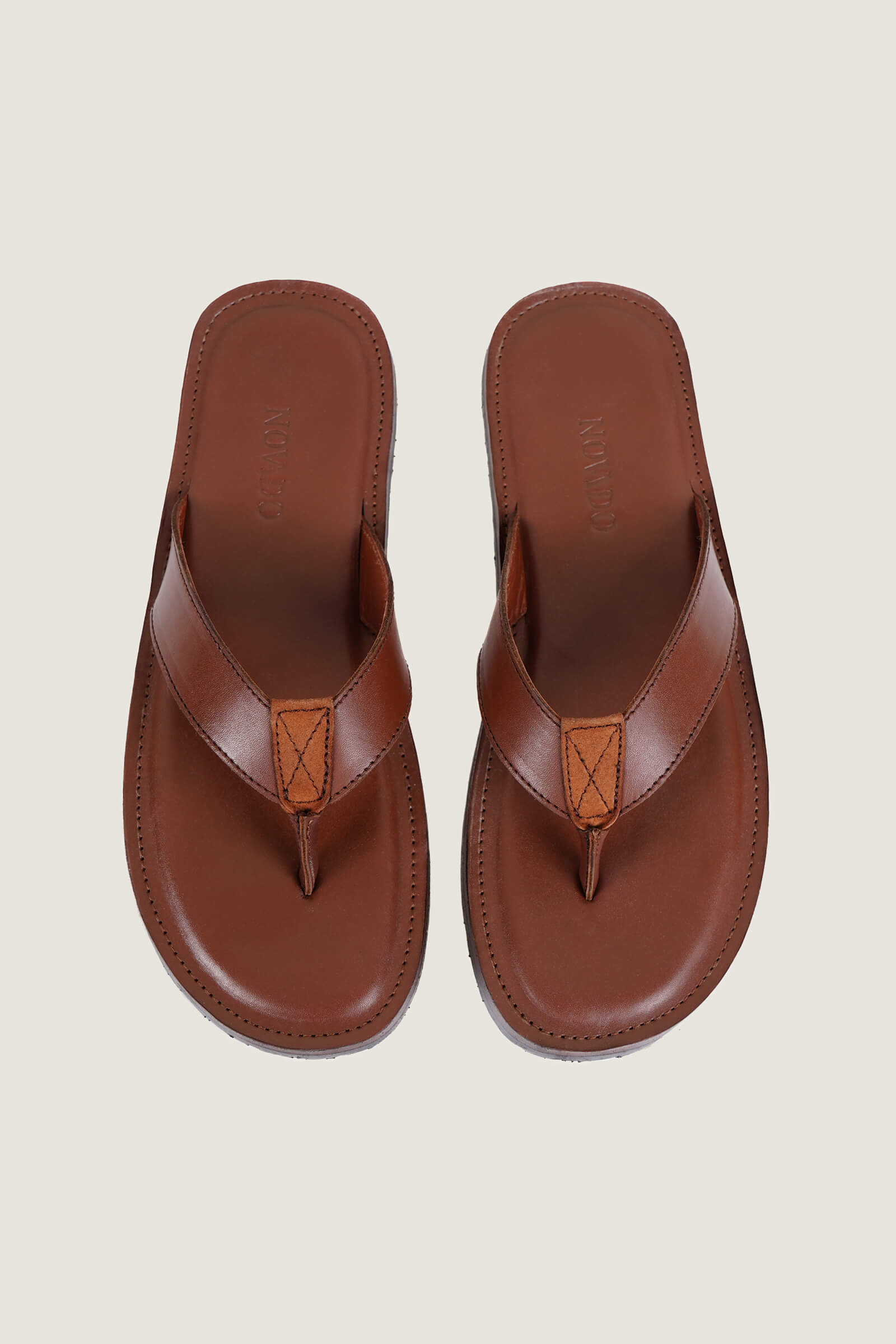 Novado - Men's Leather Slipper - Tan