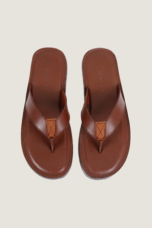 Novado - Men's Leather Slipper - Tan