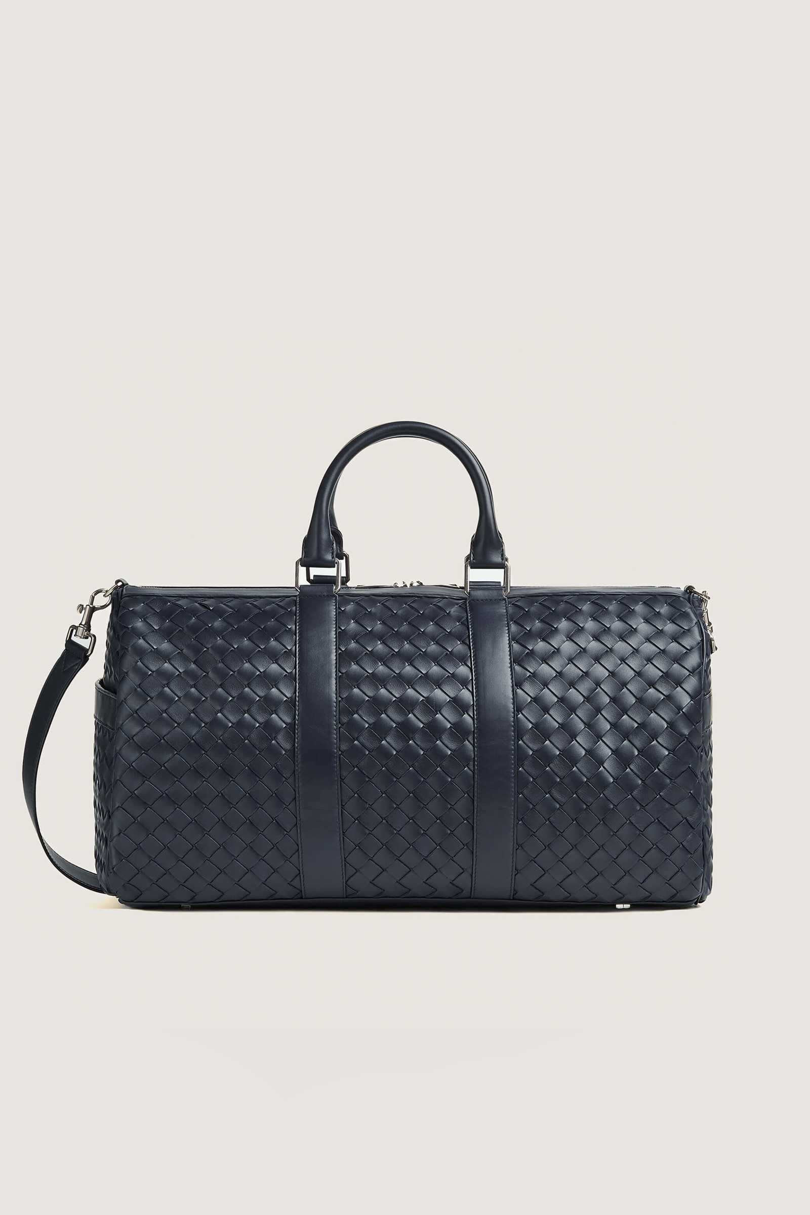Woven Leather Duffle Bag