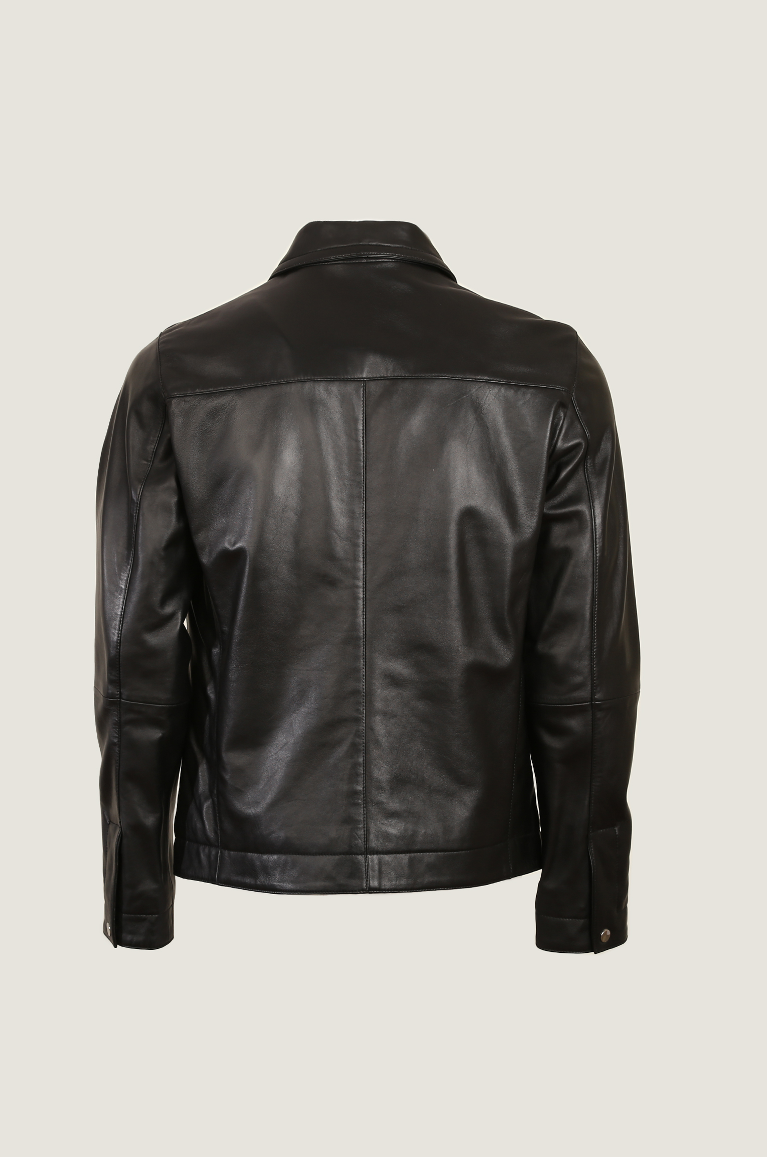 Embroided Bomber Leather Jacket | Men