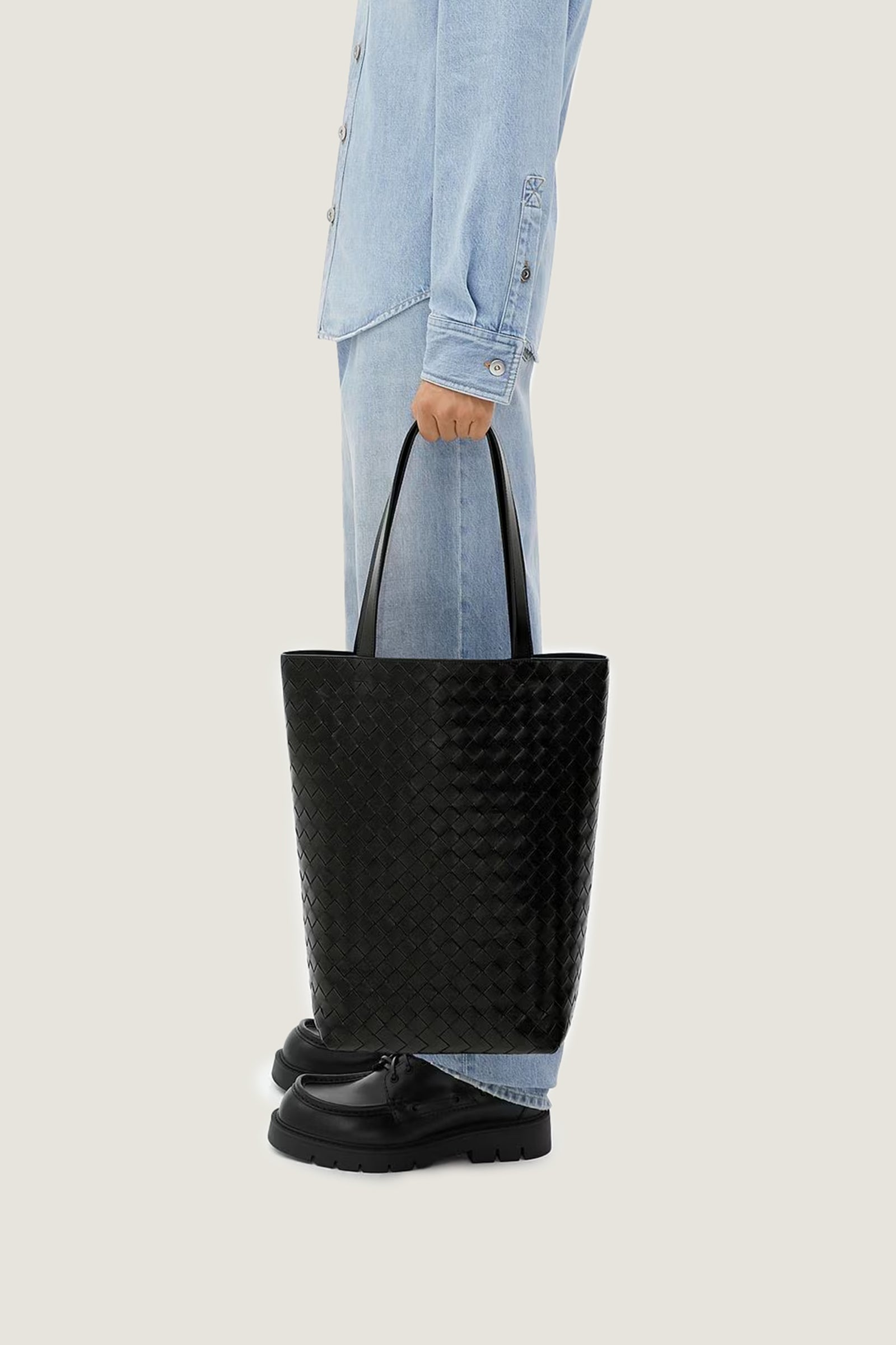 Small Intrecciato North-South Tote