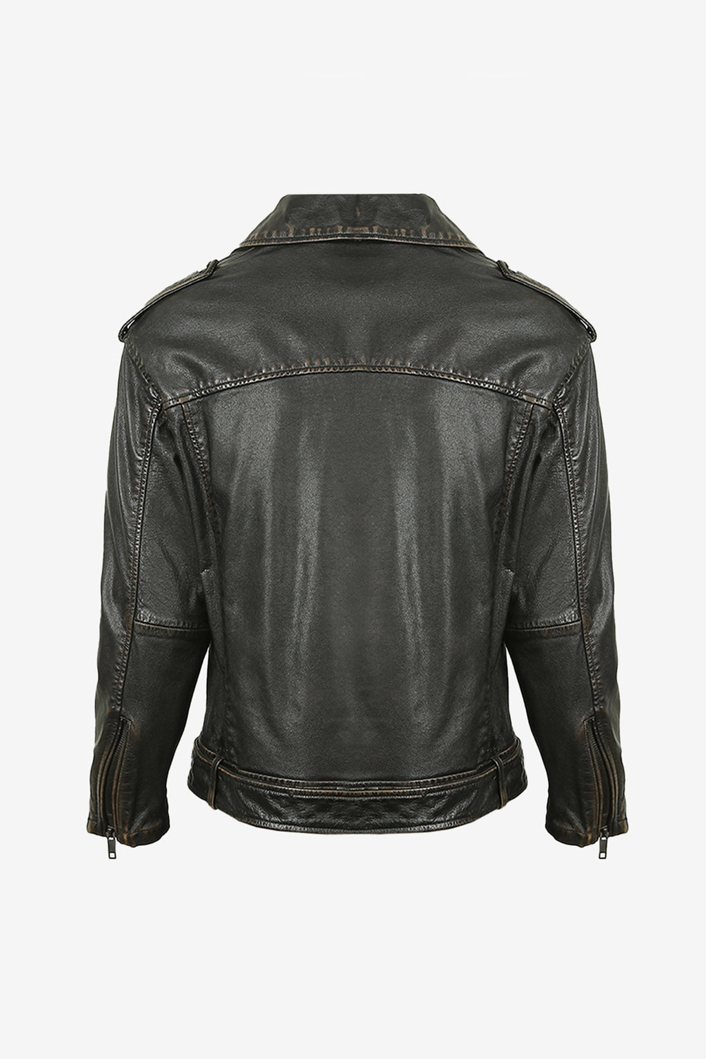 Obsidian Crest Belted Moto Jacket
