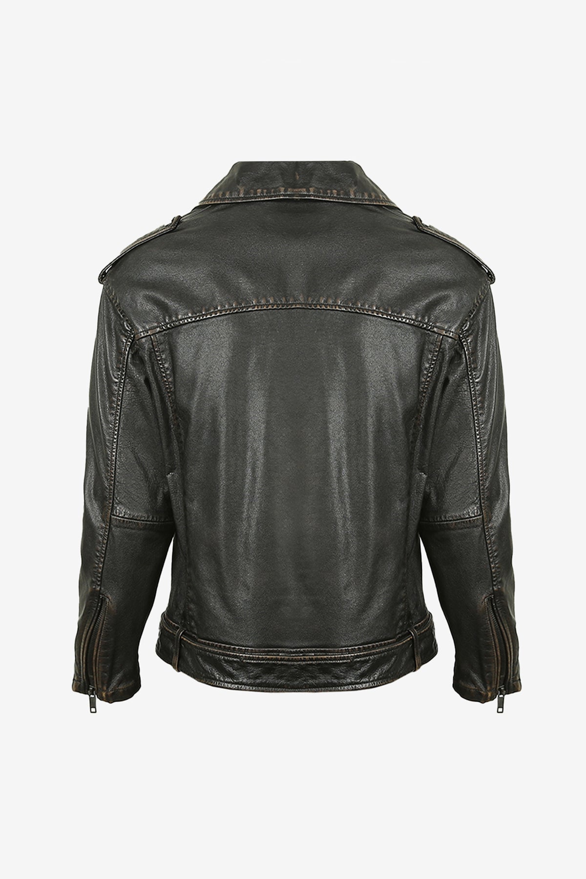 Obsidian Crest Belted Moto Jacket