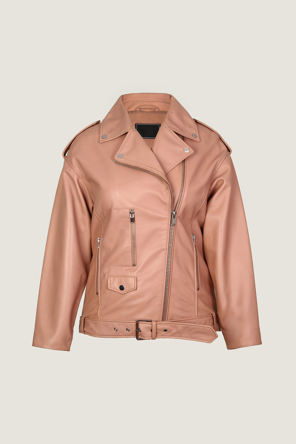 Oversized Biker Leather Jacket | Women