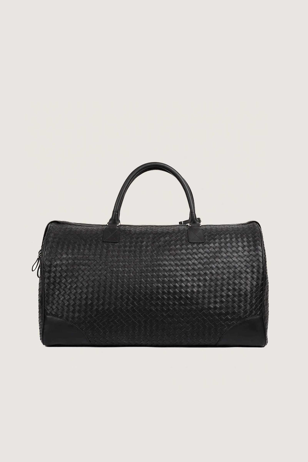 Woven Leather Duffle Bag