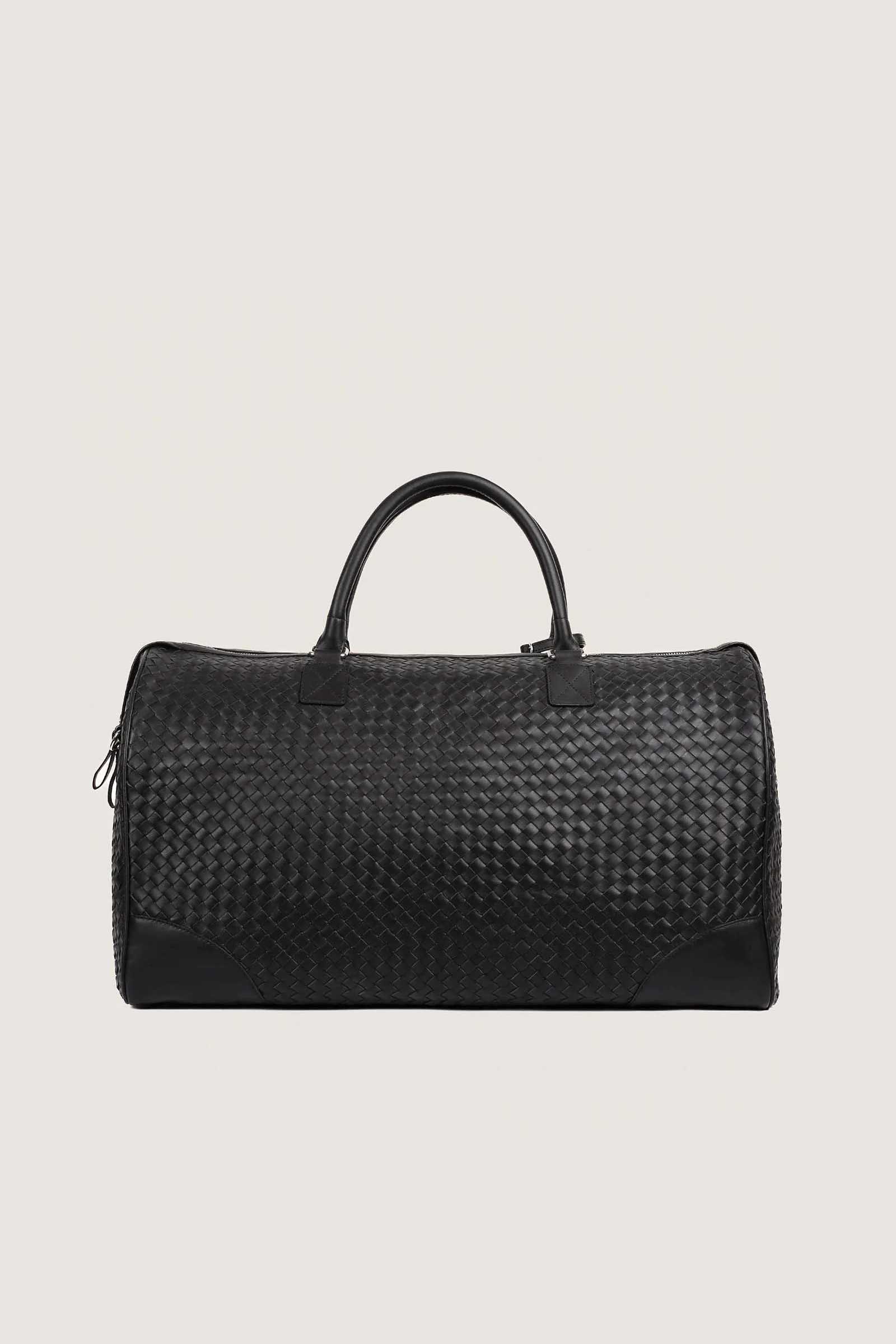Woven Leather Duffle Bag