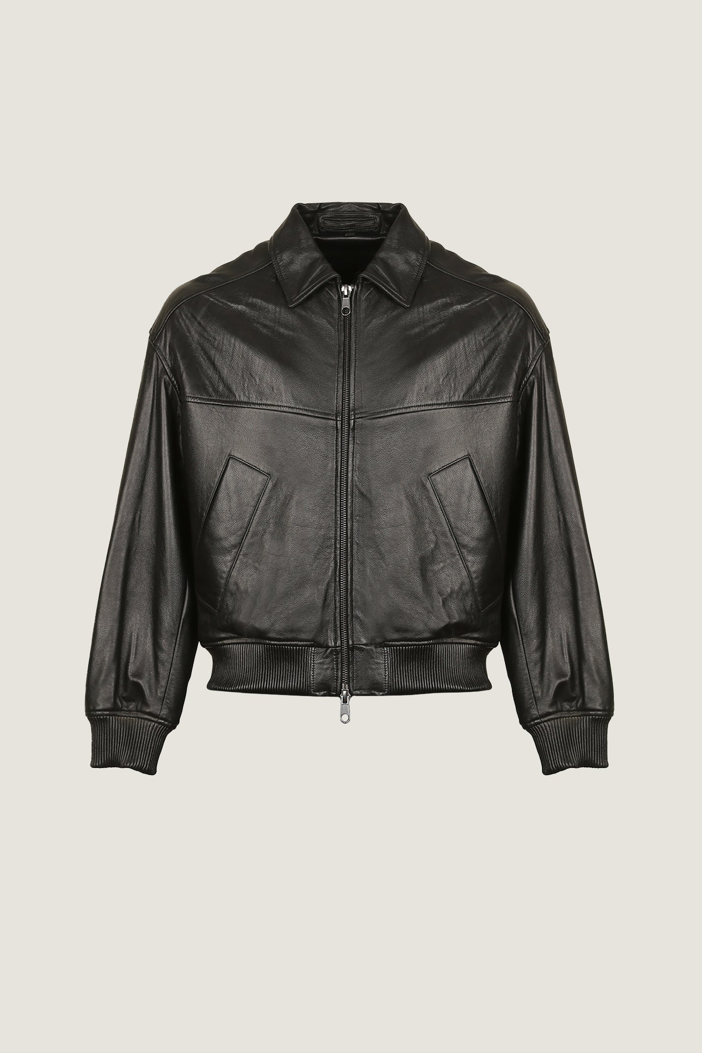 Oversized Pilot Leather Jacket | Men