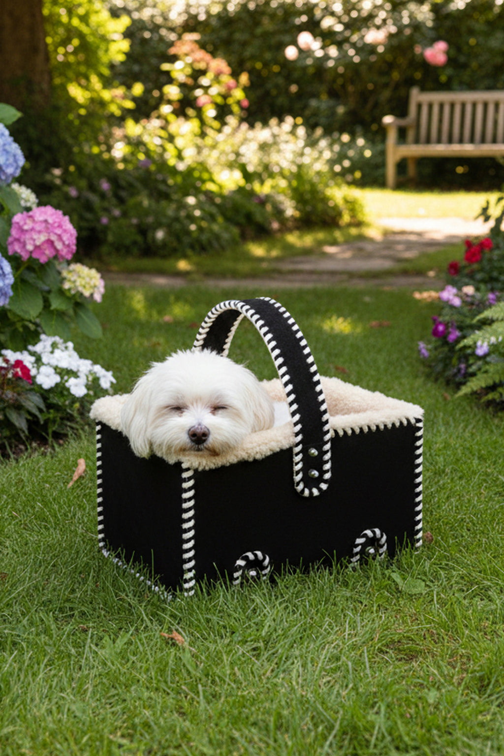 Suede Leather Pet Basket