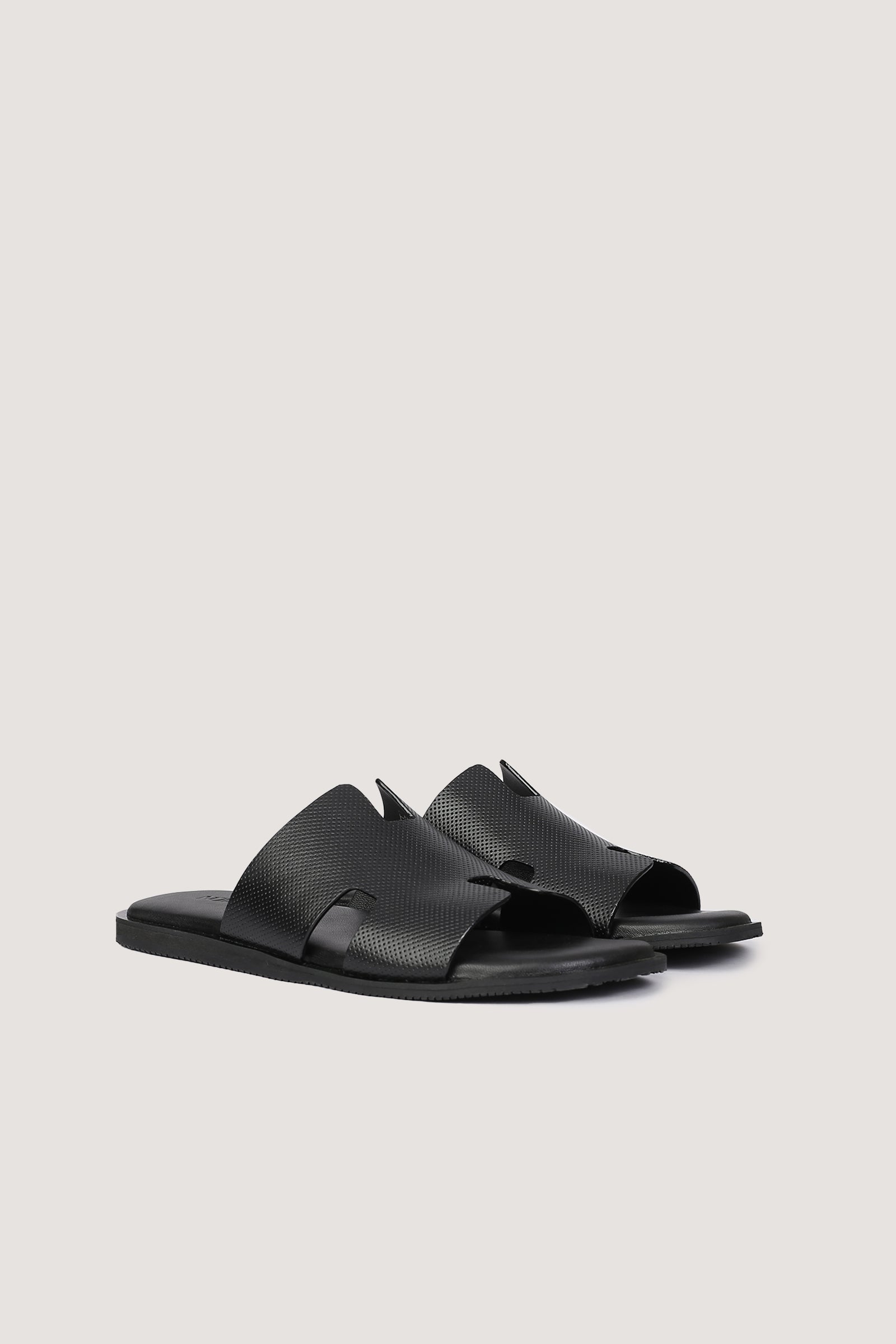 Men's H Dotted Style Leather Slipper