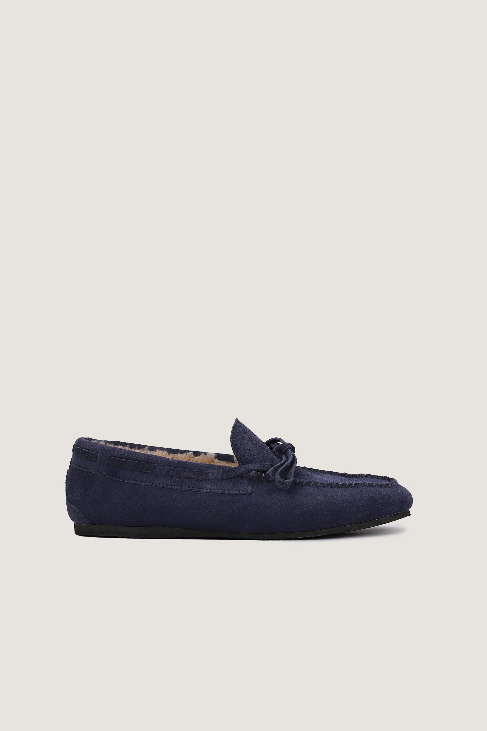 Suede Leather Fur Loafer | Men