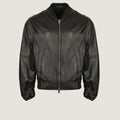 Oversized Bomber Leather Jacket | Men