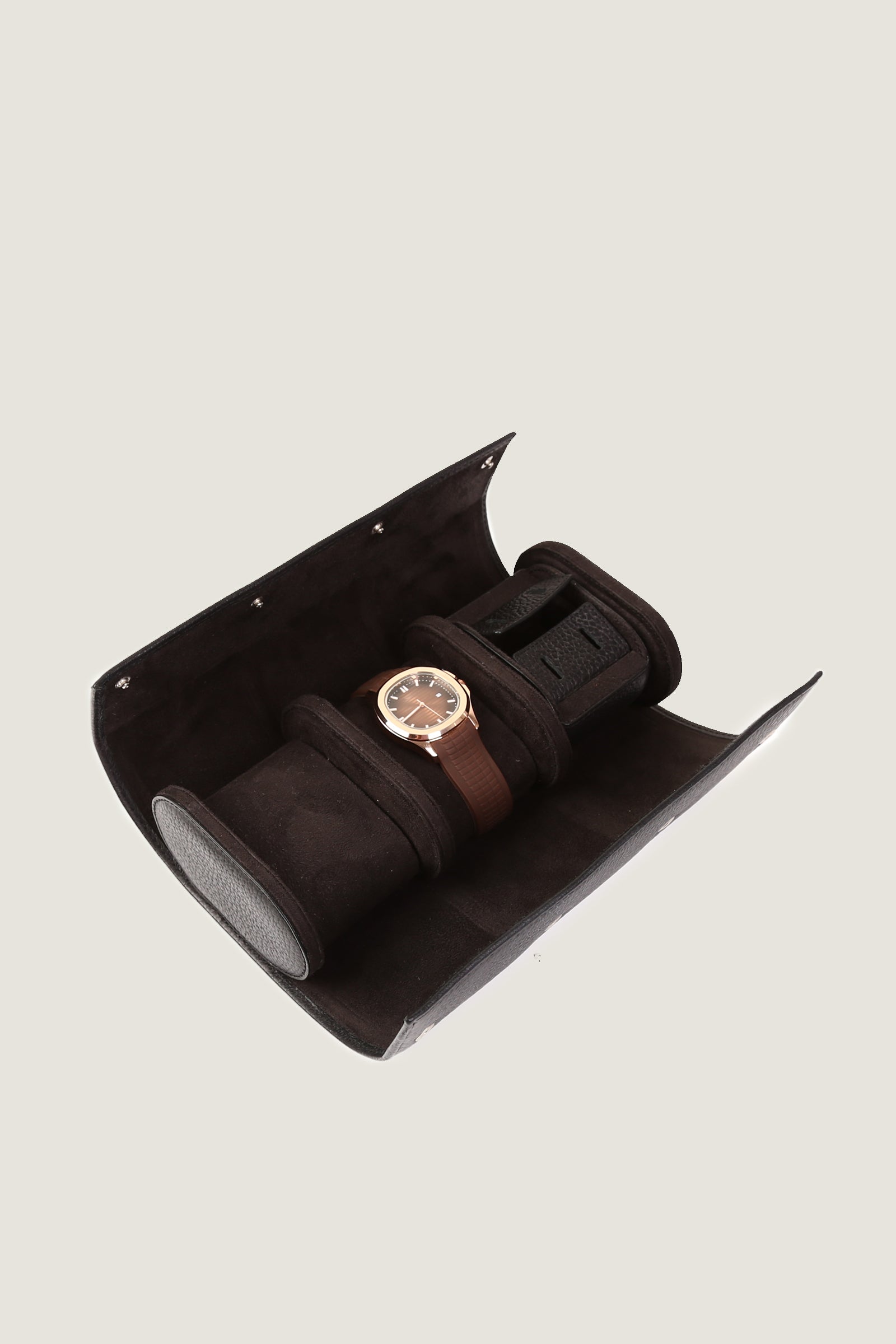 3 Watch Roll Box with cufflinks storage