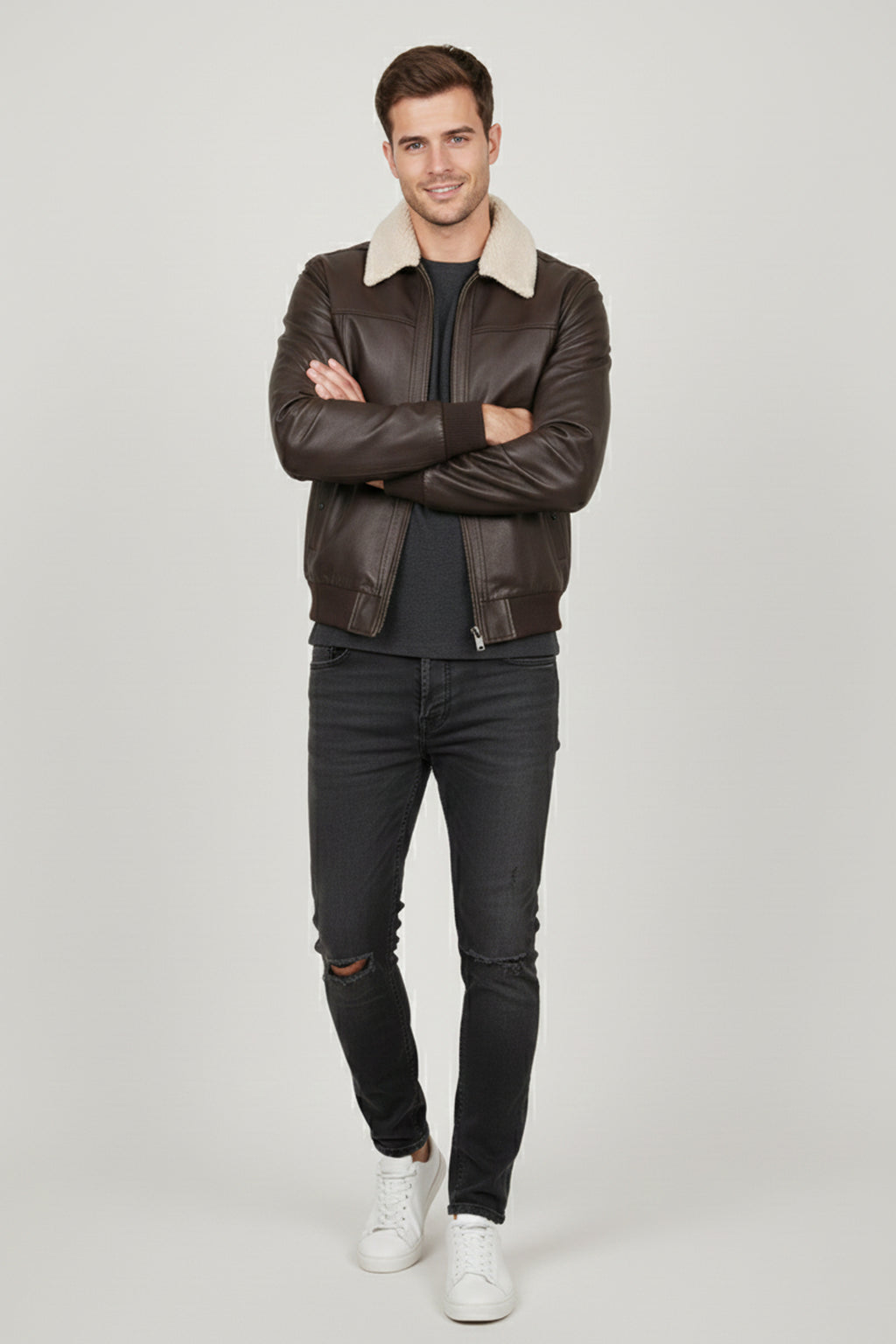 Airin G-1 Pilot Leather Jacket With Fur Collar