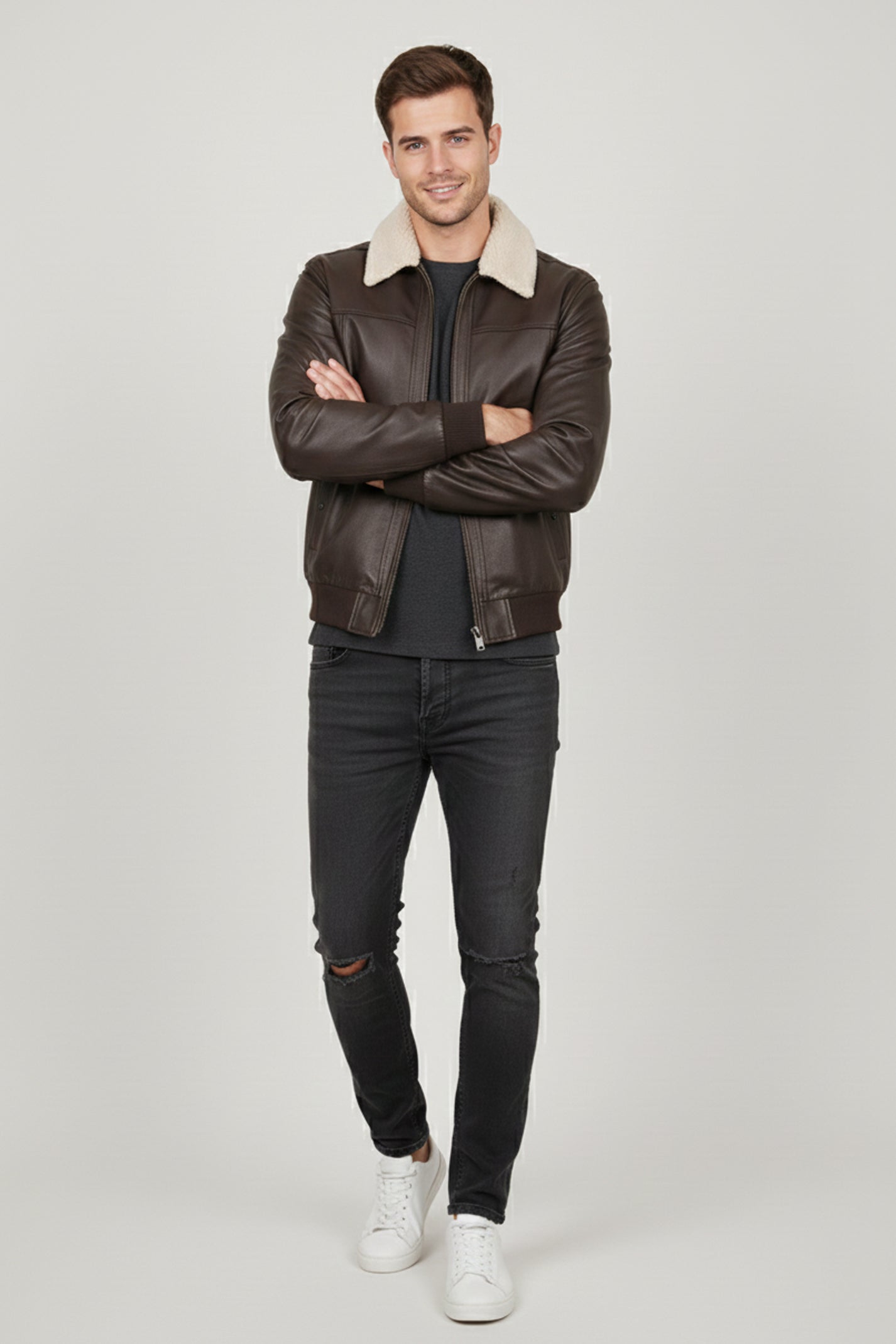 Airin G-1 Pilot Leather Jacket With Fur Collar