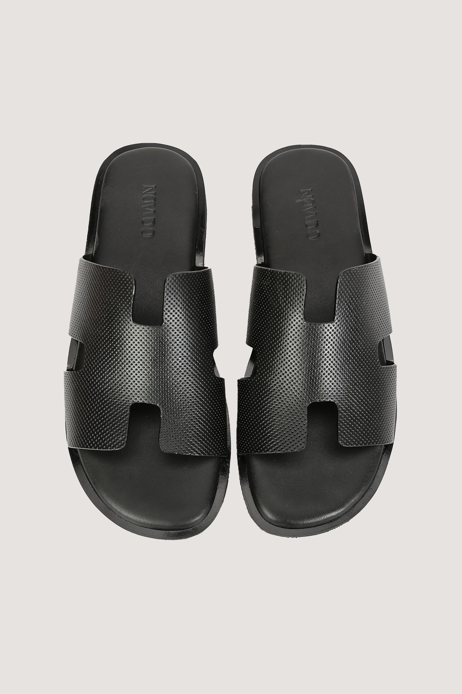 Men's H Dotted Style Leather Slipper