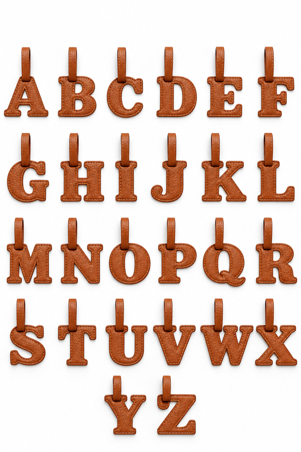 Alphabet Leather Charm