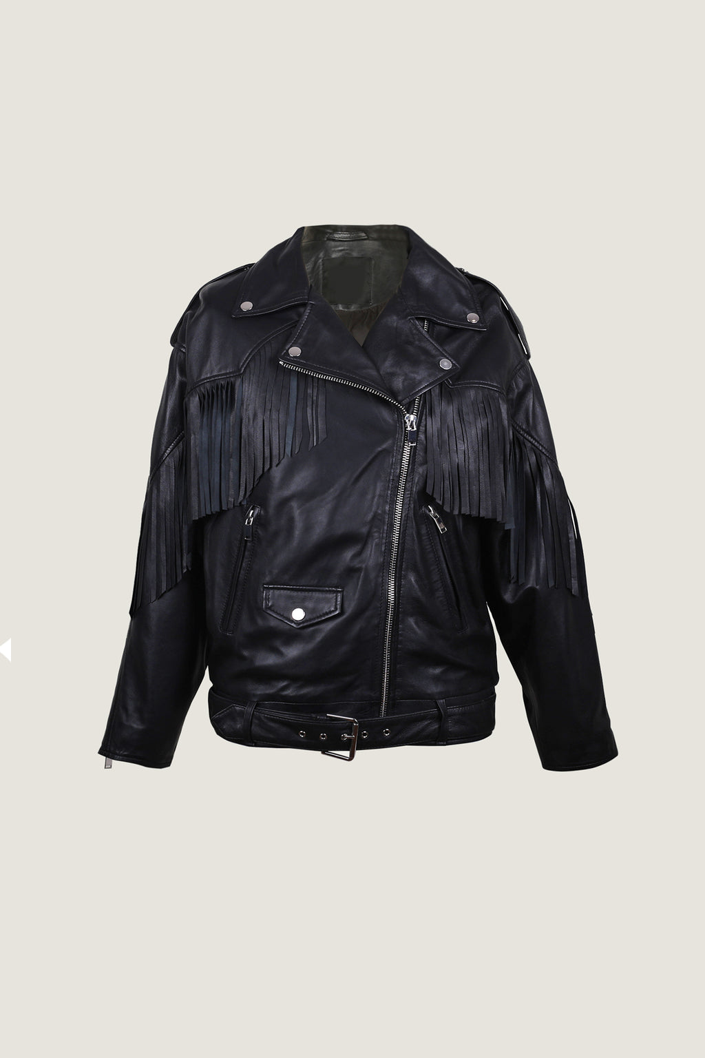 Oversized Biker Leather Jacket | Women
