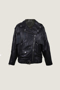 Oversized Biker Leather Jacket | Women