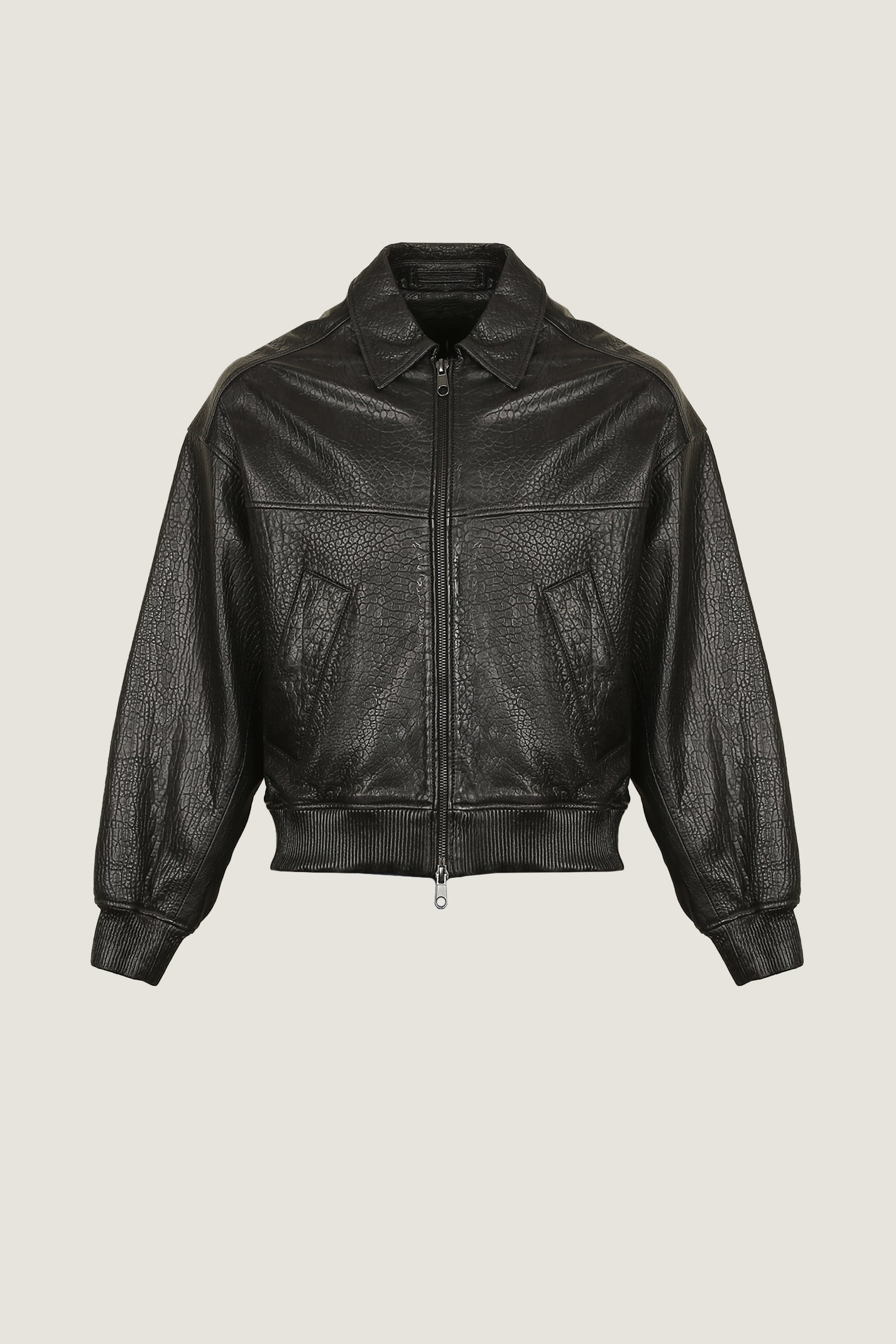 Oversized Pilot Leather Jacket | Men