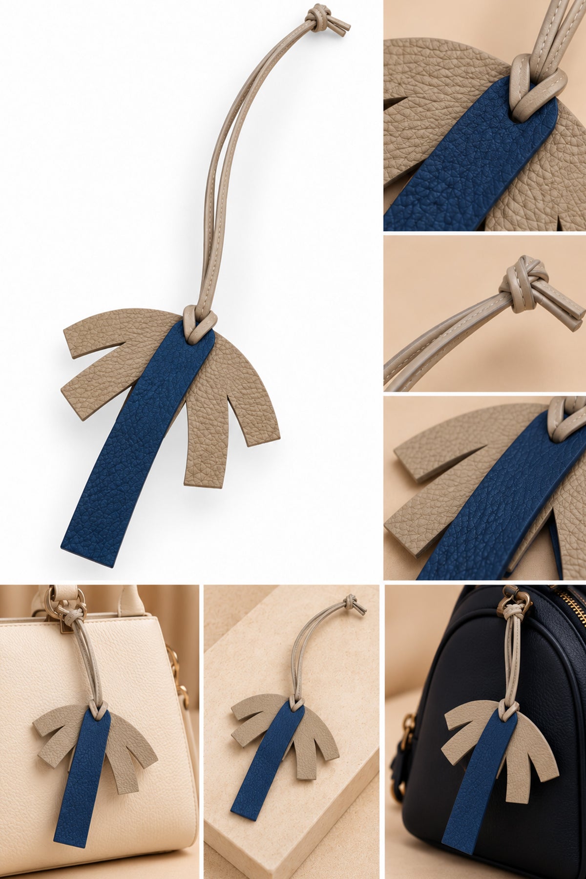 Palm Tree Leather Charm