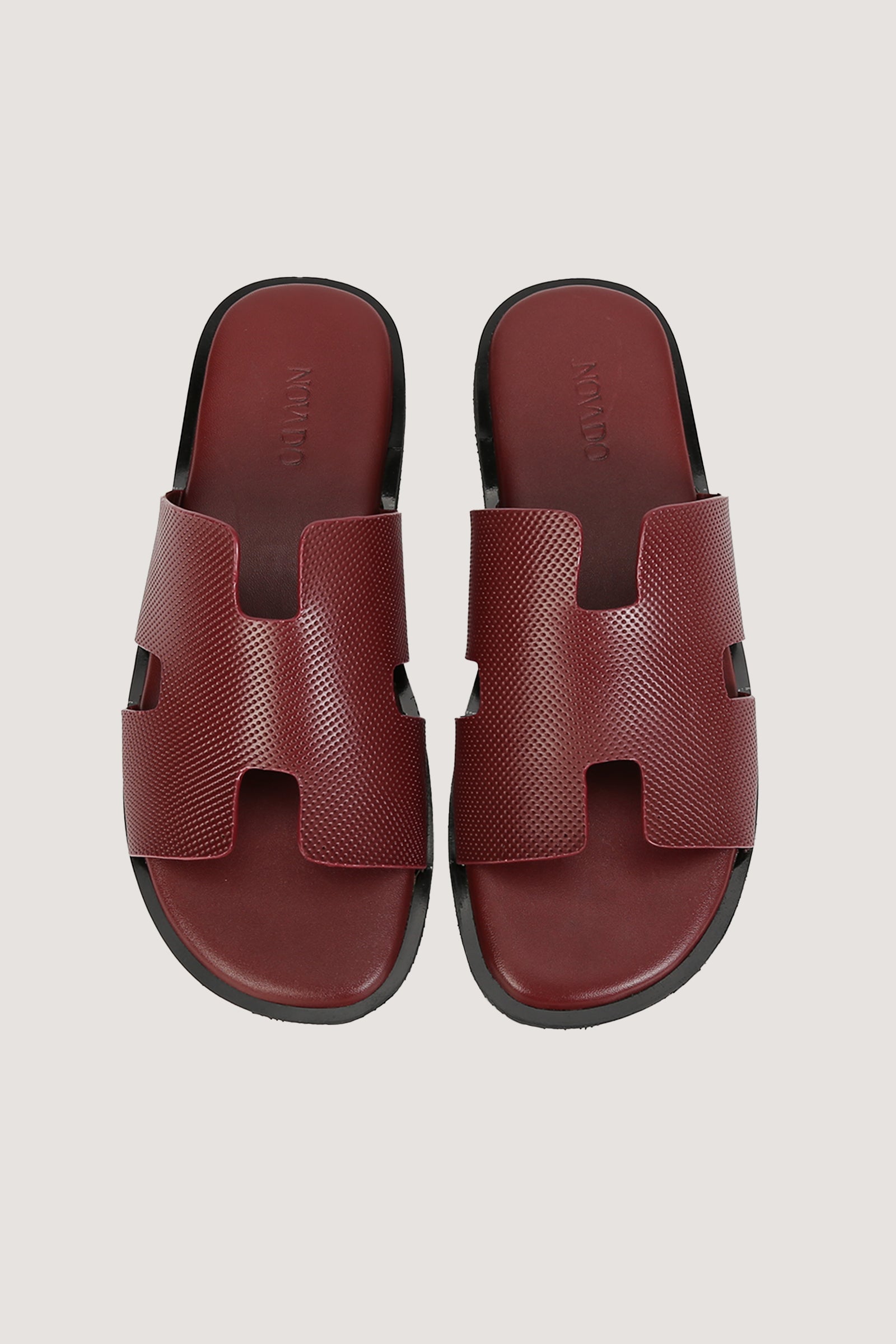 Men's H Dotted Style Leather Slipper