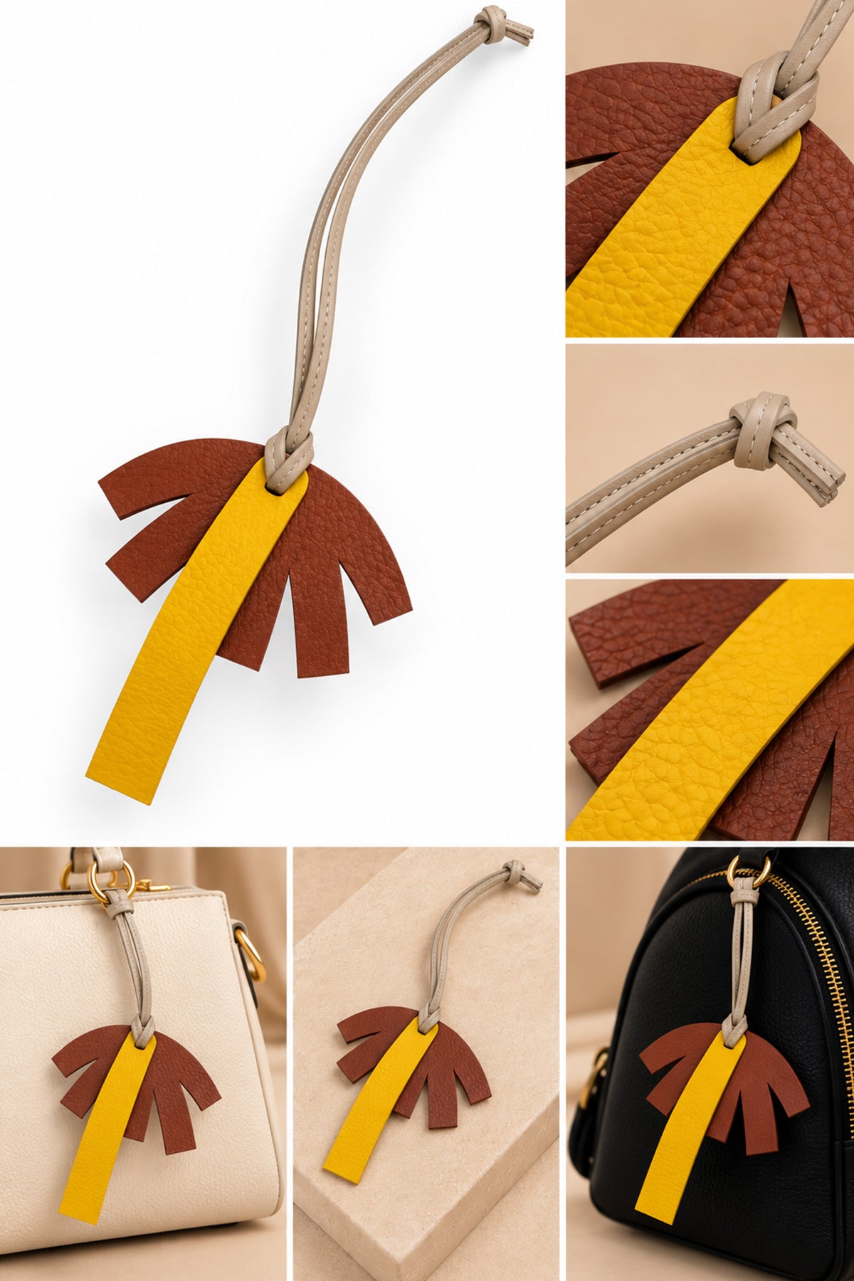 Palm Tree Leather Charm