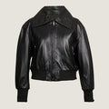 Oversized Pilot Sleek  Leather Jacket | Women