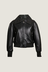 Oversized Pilot Sleek  Leather Jacket | Women