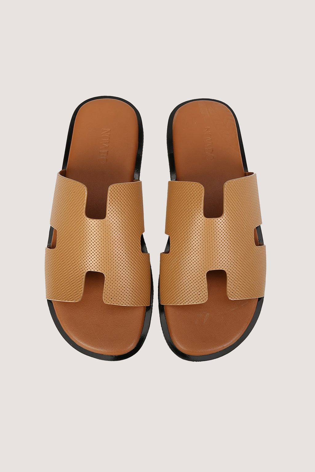 Men's H Dotted Style Leather Slipper
