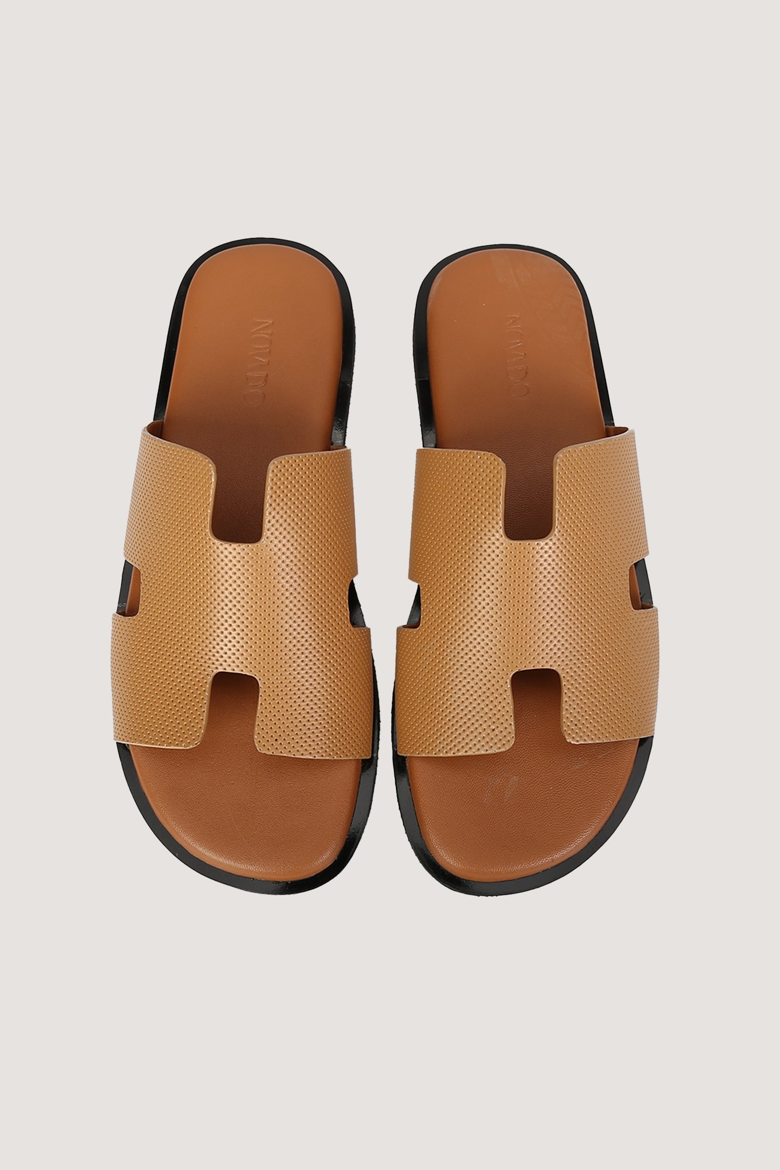 Men's H Dotted Style Leather Slipper
