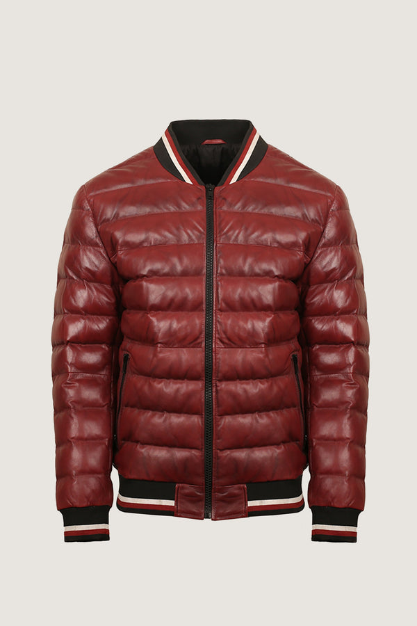 Puffer Leather Jacket