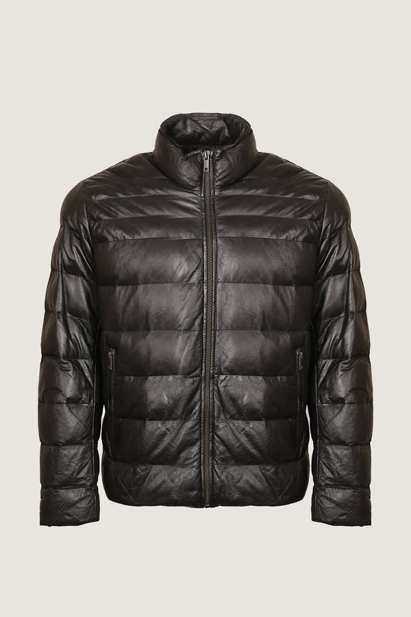 Puffer Leather Jacket