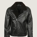 Biker Leather Jacket With Fur Collar | Men