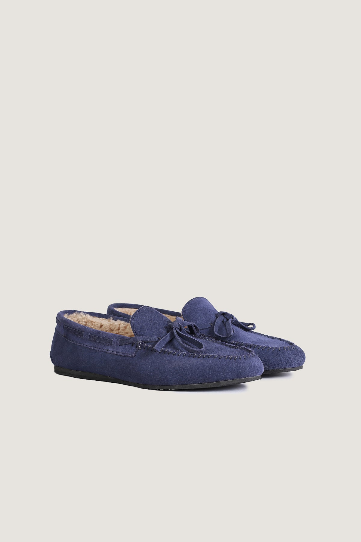 Merino Fur Suede Loafers | Men